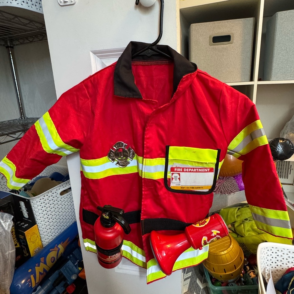 Melissa and Doug Kids Red Firefighter Costume Jacket